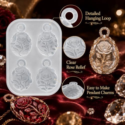 4 Cavity Resin Silicone Mold with Hanging Holes