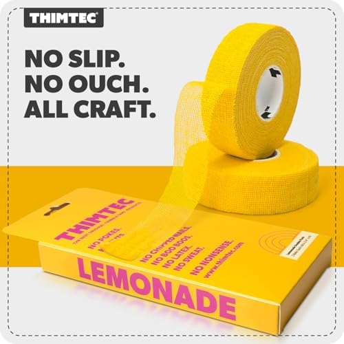 THIMTEC - The Original Thimble Tape for Hand Sewing - Fully Adjustable Nail & Finger Protector - A Smarter Alternative to Classic Knitting Thimbles - Lemonade, 2-Pack