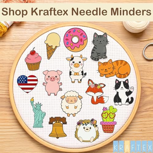 Kraftex Magnetic Needle Minder. Needleminder for Embroidery & Sewing. Cute Needlepoint Accessories. Magnetic Needle Holder for Cross Stitch. Cute Magnet Pin Gift