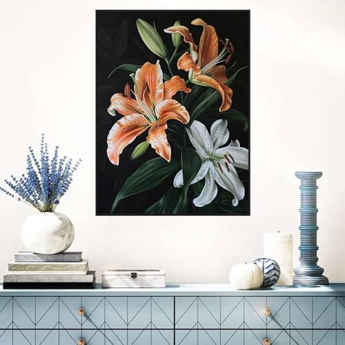 Benjenes Diamond Art Kits for Adults, Flowers Diamond Painting Kits