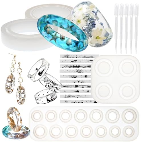 FUNSHOWCASE Bracelet and Ring Resin Jewelry Molds Larger Sizes Set 19 Kits