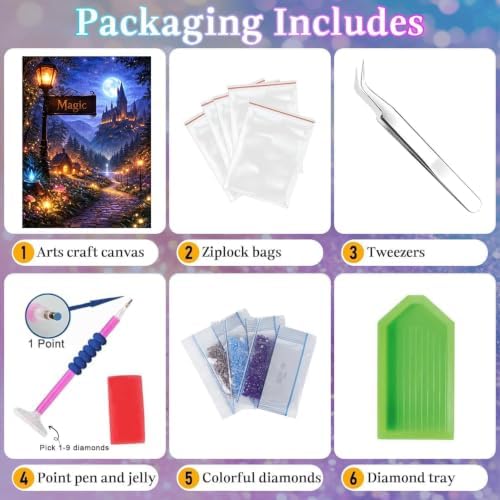 Diamond Art Kits for Adults Magic Castle,Diamond Painting Kits for Adults