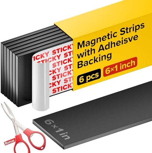 X-bet MAGNET Super Sticky Adhesive Magnetic Strips, 6x1 (15x2.5cm), 6 pcs