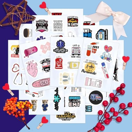 Emergency Medical Technician Stickers, EMT Stickers for Water Bottle and Laptop - EMS Party Supplies & Decorations, EMT Gifts for Women, Medical and Emergency Decals, Gifts for Women & Men