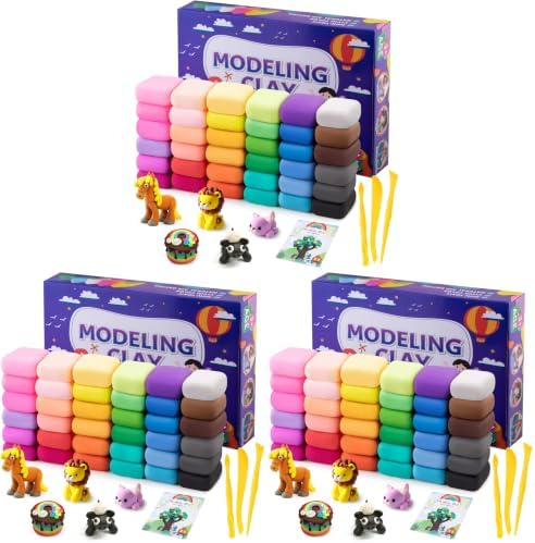 Air Dry Clay, 36 Colors Modeling Clay Kit with 3 Sculpting Tools, Magic Foam Clay for Kids and Adults, DIY Molding Clay Gift for Boys and Girls (Pack of 3)