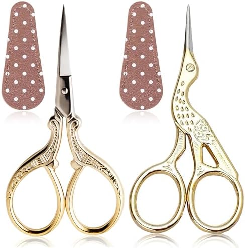 BIHRTC Small Sewing Scissors Gold 3.6inch Stainless Steel Scissor DIY Tools