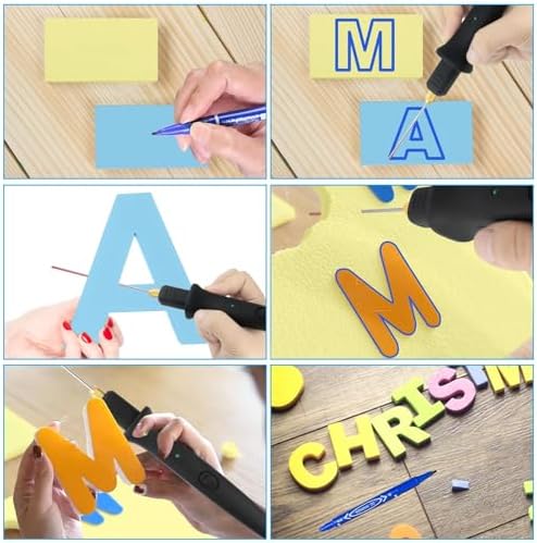 8 In 1 Foam Cutter 18W Electric Hot Wire Cutting Machine Pen Tool Kit | 100-240V Hot Wire Foam Cutter Kit Styrofoam Cutting Pen Hot Knife Cutting Tool for Polyethylene Eva Foam Carving Crafts