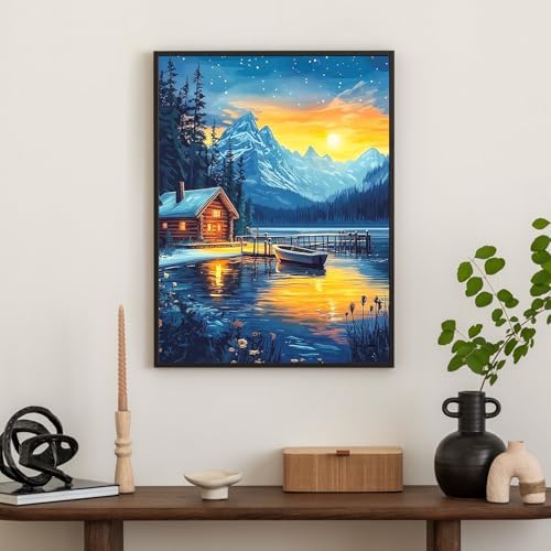 Diamond Art Kits for Adults & Beginners, Snow Mountain Diamond Painting Kit