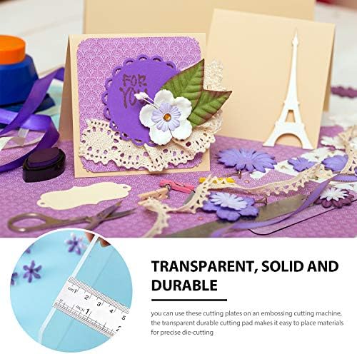 Blulu 4 Pcs Clear Acrylic Cutting Pads, 8.7x6.1x0.1 Inch Die Cutting Plates