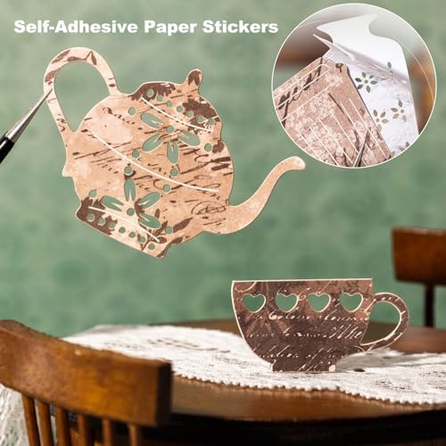 120 Pcs Vintage Home Ephemera Stickers for Scrapbooking