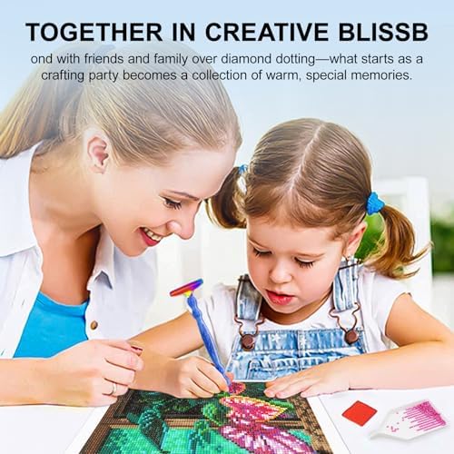 Diamond Painting Pen Kit - 7 Metal Tip Diamond Art Tools, 5D Diamond Painting Accessories for Adults Beginners, Resin Pen with Straight/Bent/Flat/Roller Nibs, Tray & Clay