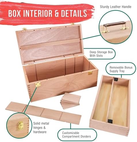 U.S. Art Supply Multi-Function Artist Supply Box with Locking Clasp