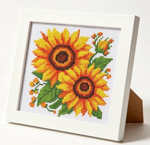Sunflowers Counted Cross Stitch Kits for Adults,Stamped Cross-stitch Kits