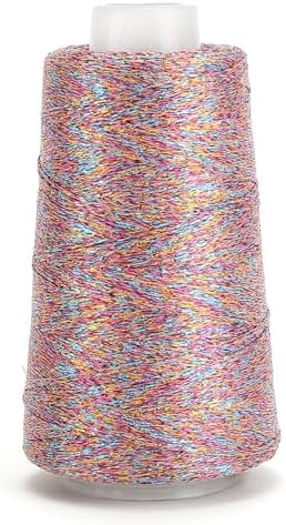 Metallic Crochet Thread, 80g Lurex Yarn for Charms(Afterglow)