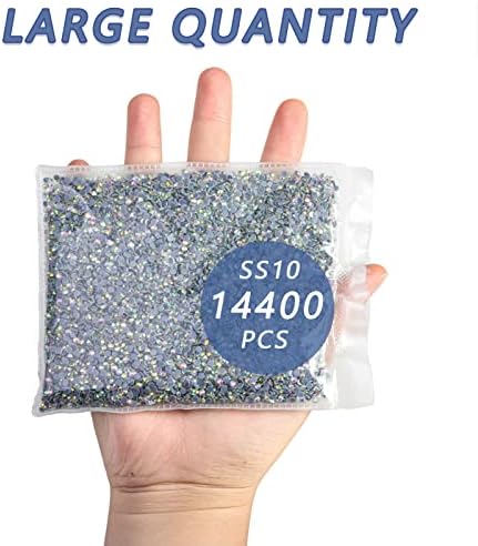 Beadsland Hotfix Rhinestones Bulk, Crystal AB, SS10, 14400pcs