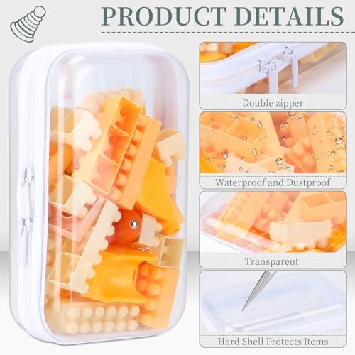 YOPCDJ 3 Pack Clear Hard Shell Zipper Case, Clear Zipper Pouches Waterproof Makeup Organizer & Travel Toiletry Bag, Plastic Pouch for Office Home Storage Small Size