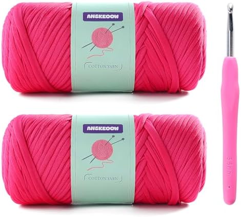 Soft Tshirt Yarn for Crochet Bags, Red T Shirt Thick Yarn for Crocheting
