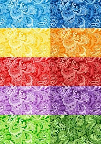 5"x5" 50pcs Cotton Fabric Squares for Sewing Quilting Supplies- Paisley