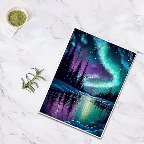 SHONGSHU Diamond Art Kits for Adults-Colorful Starry Forest Landscape Diamond Painting Kits for Adults Beginners, 5D DIY Full Drill Round Rhinestone Gem Art Crafts Paintings for Home Wall Decor (SK2)