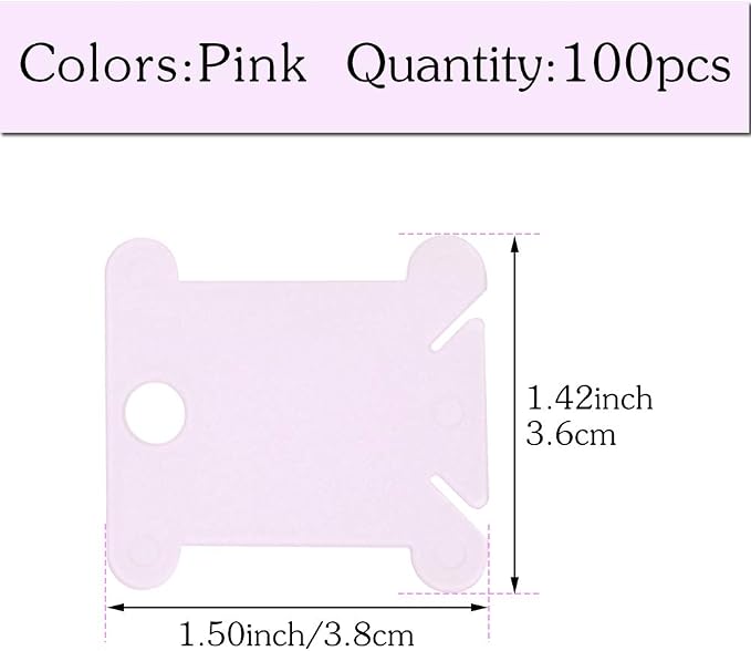LOKUNN Embroidery Floss Bobbins 100 PCS Plastic Embroidery Floss Organizer