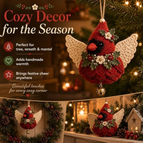 JMHKKUJ Animal Angel Crochet Ornament DIY Kit, DIY Yarn Hanging