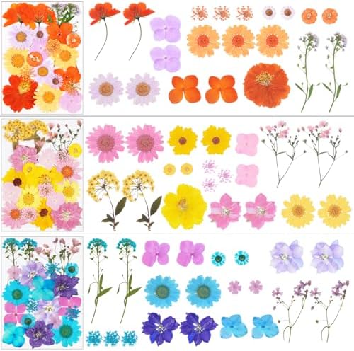 190Pcs Dried Pressed Flowers for Craft,Xinxinran Dry Flower Kit for Resin