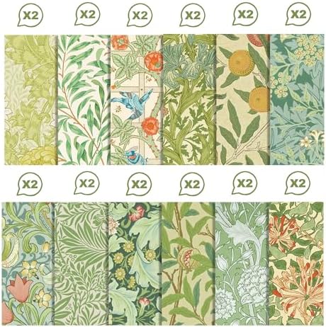 12×12 Vintage Spring Vine Scrapbook Paper Watercolor Patterned Paper,24 Sheets Double-Sided CardStock Papers Pad for Holiday Cardmaking Journaling DIY Origami Decorative Craft Papers.