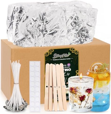 Clear Wax for Candle Making-DIY Aromatherapy Candle Making Gel raw Materials, can add Dried Flowers/Fragrance, smokeless Safe Candle Materials, Birthday Christmas Gift Decoration (Transparently)