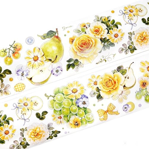 XiaoBaiJia Green Grape Vine,Pre-Cut TW Washi Paper Tape, Washi Stickers,2.36" x5.47 YD for Journal Stickers Journaling Planner Scrapbooking Junk Journal Stickers Craft Supplies