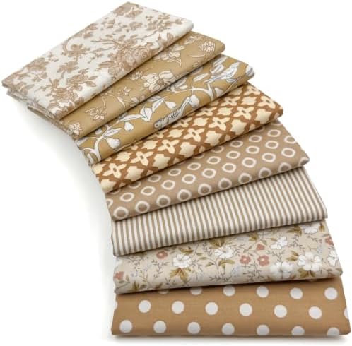 Aubliss 8pcs Fat Quarter Fabric Bundles (100% Cotton - 20'' x 20'')