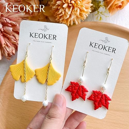 Keoker Polymer Clay Cutters for Fall - Acorn Clay Cutters for Earrings Making, 10 Shapes Autumn Clay Earrings Cutters, Clay Cutters for Polymer Clay Jewelry (Earrings Clay Cutters)