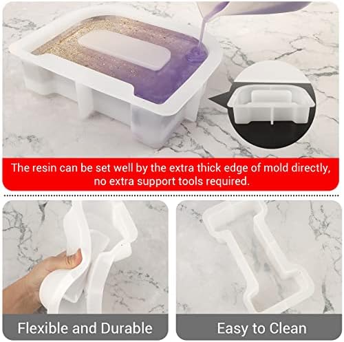 Gartful 7 Inch Large Letter Molds for Resin, 3D I Capital Alphabet Epoxy Resin Mold, A to Z Thick Resin Letter Molds for Making Letters, Word Sign Art, DIY Crafts, Making Cake, Party Home Decor