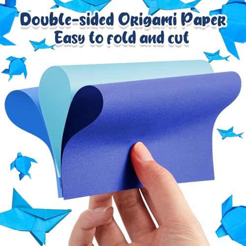 Kigeli 300 Sheet Origami Paper 6 x 6 Inch Square, Blue