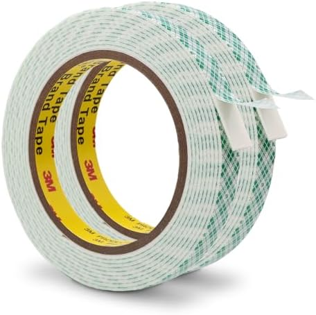 3M Double Sided Foam Tape 0.5" x 10Ft 2 Pack White