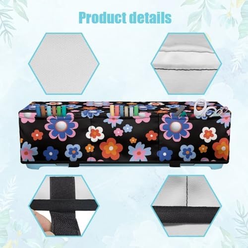 Binienty Black Hippie Flower Die-Cute Maker Covers Protective Dust Cover Compatible with Cricut Maker 3, Cricut Explore, Cricut Air 2, Cutting Machines Accessories