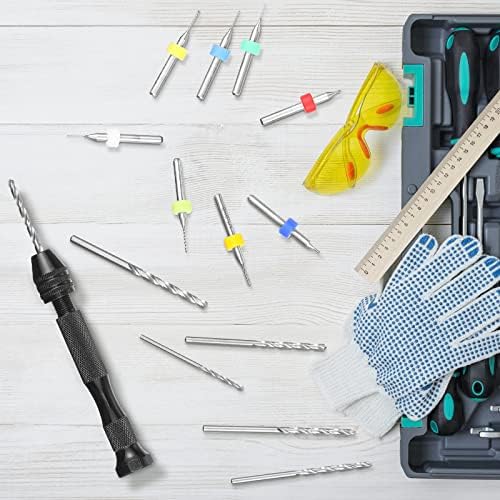 Zhehao 59 Pcs Hand Drill Bits Set Micro Drill Bit Set for Crafts, Black