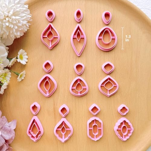 Keoker Polymer Clay Cutters Set 20 Boho Shape Clay Cutters for Polymer Clay Jewelry Making