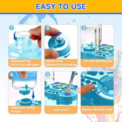 Upgraded Paint Brush Cleaner Tool,Brush Rinser Cup Painting Running Water Circulation Art Supplies for Acrylic,Watercolor and Water Based Creative Gift for Adult Artist Beginner and Painter