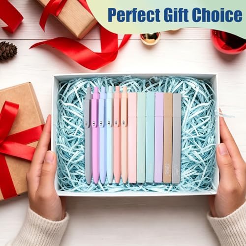 Vitoler Aesthetic Highlighters & Black Gel Pens 12 Pack,No Bleed | Fast Drying Pens for Teacher Nurse Bible Journaling Planner Mothers Day Gifts