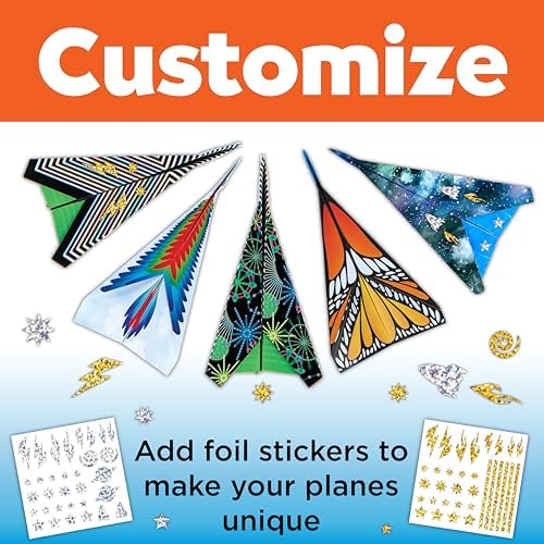 Creativity for Kids Stunt Squadron Fold & Launch Paper Airplanes: Create 80 Paper Airplanes, STEM Science Kit for Kids, Airplane Craft Kit for Kids, Gifts and Toys for Boys (Ages 6+)