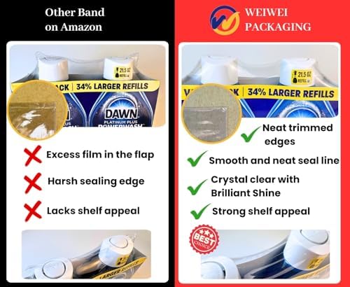 Weiwei - 200PCS 13x19 inch Odorless PVC Heat Shrink Wrap Bags 100 Gauge