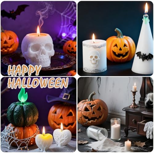 Aufien Candle Sand with Wicks, 42.8 Oz Pearled Candle, Unscented DIY Bead Powder Sand Wax Making kit Refillable Non Toxic for Handmade, Wedding and Halloween Christmas Decorations White