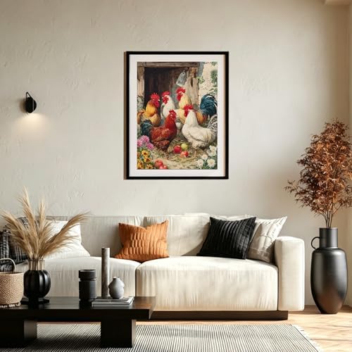XTCIXAL Diamond Art Kits for Adults, Chicken Diamond Painting, 12x16 Inch