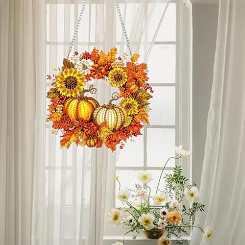 AIBOERL Diamond Art Kits for Adults, Halloween Acrylic Hanging Suncatcher