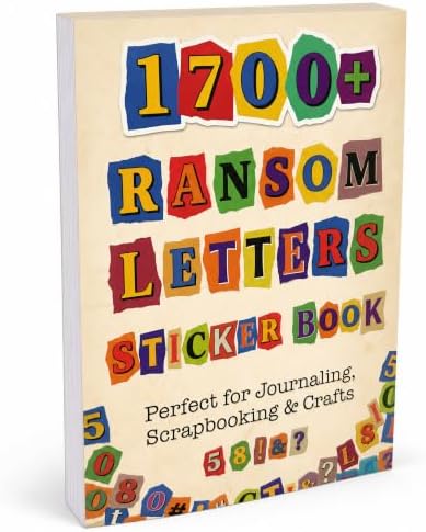 1700+Pcs Alphabet Sticker Book for Scrapbook Album, Ransom Note Stickers No Repeats, 32 Sheets Magazine Letters Die-cut for Junk Journal Supplies, Large stickers for Scrapbooking Card Making DIY Craft