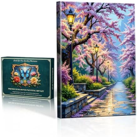 JOOZ City Street Scene Diamond Art Kits for Adults with Frame, 8x12 Inch