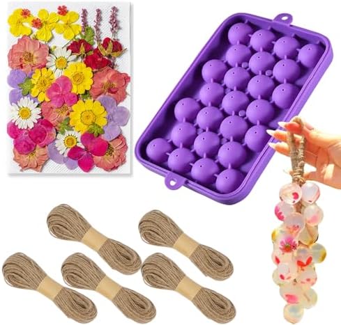 Grape Soaps Mold Dried Pressed Flowers Soap Making Kit Exquisite Mold for Handmade Soap Making Gift (Without Soaps)