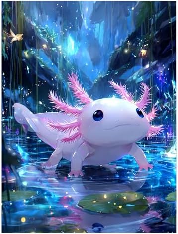AUKELHJ Axolotl Diamond Art Kits for Adults, Diamond Painting, 12x16 Inch