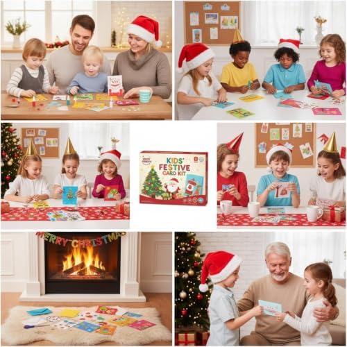 Outus 15 Pcs Card Making Kits for Kids, Handmade DIY Greeting Cards | Thank You Cards Gifts with Blank Cards, Envelopes, Stickers for Boys Girls Birthday Thanksgiving Christmas Party Crafts