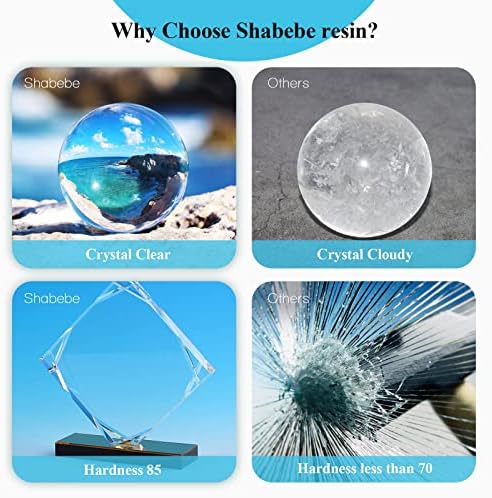 Shabebe Epoxy Resin, 8.8OZ Epoxy Resin Crystal Clear, Not-Yellowing No-Bubble, Self Leveling Easy Pour/Mix 1:1 Casting Kit & Coating for DIY Jewelry Making, Art Resina Clear Crafts, Molds,River Tables